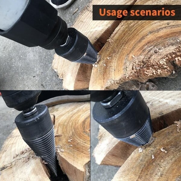 Acquista Punta da trapano per legna da ardere con codolo esagonale ad alta  velocità per utensile elettrico, driver a cono per spaccalegna da 42 mm